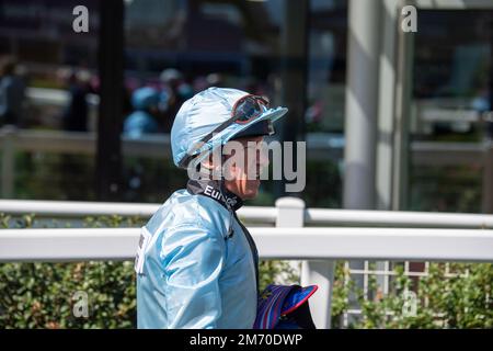 Ascot, Berkshire, UK. 6th August, 2022. Jockey Frankie Dettori. Credit: Maureen McLean/Alamy Stock Photo