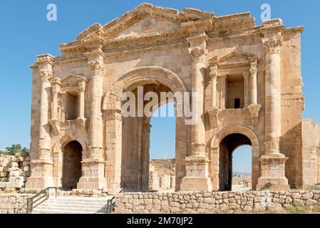The Arch of Hadrian, Jerash, Jordan. Stock Photo