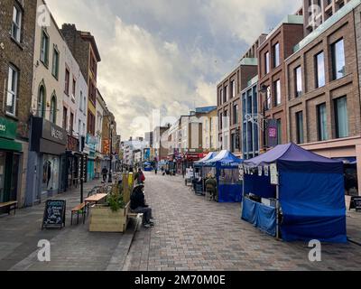 Lower Marsh Market in London- LONDON, UK - DECEMBER 20, 2022 Stock Photo