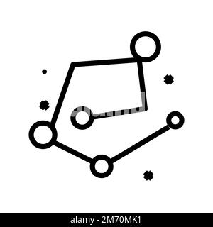 Сonstellation icon line isolated on white background. Black flat thin icon on modern outline style. Linear symbol and editable stroke. Simple and pixe Stock Vector