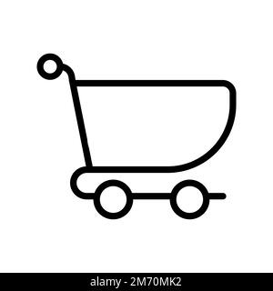 Shopping cart icon line isolated on white background. Black flat thin icon on modern outline style. Linear symbol and editable stroke. Simple and pixe Stock Vector