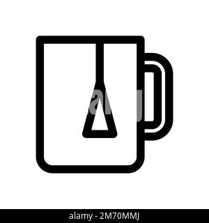 Tea cup icon line isolated on white background. Black flat thin icon on modern outline style. Linear symbol and editable stroke. Simple and pixel perf Stock Vector
