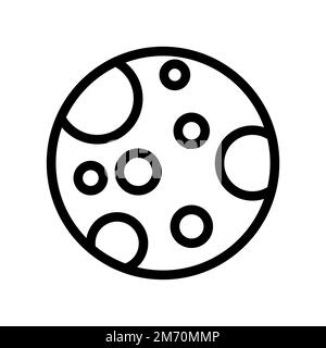 Moon icon line isolated on white background. Black flat thin icon on modern outline style. Linear symbol and editable stroke. Simple and pixel perfect Stock Vector