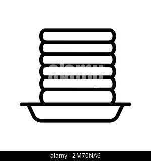 Pancakes icon line isolated on white background. Black flat thin icon on modern outline style. Linear symbol and editable stroke. Simple and pixel per Stock Vector