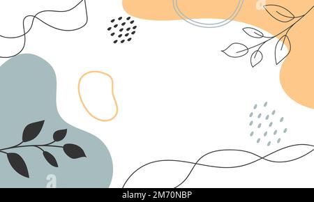 Hand drawn abstract background. Hand drawn various shapes and doodle objects. Contemporary modern trendy illustration Stock Vector