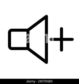 Add volume icon line isolated on white background. Black flat thin icon on modern outline style. Linear symbol and editable stroke. Simple and pixel p Stock Vector