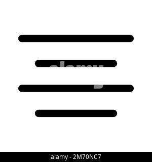 Text align center icon line isolated on white background. Black flat thin icon on modern outline style. Linear symbol and editable stroke. Simple and Stock Vector