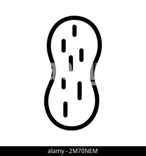 Peanut icon line isolated on white background. Black flat thin icon on modern outline style. Linear symbol and editable stroke. Simple and pixel perfe Stock Vector