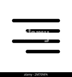Text align right icon line isolated on white background. Black flat thin icon on modern outline style. Linear symbol and editable stroke. Simple and p Stock Vector