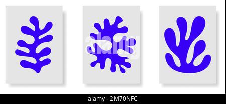 Abstract art poster set in matisse contemporary style. Vector illustration Stock Vector