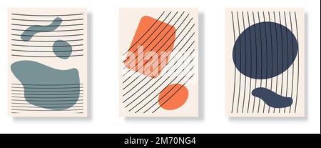 Set of minimal geometric design posters. Vector EPS10 Stock Vector