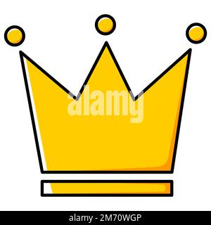 Cartoon yellow crown. Vector illustration. Stock Vector