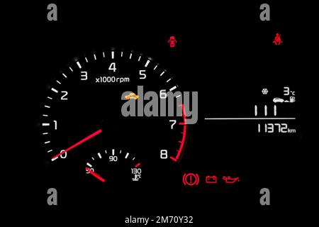 Car dashboard in black bacground Stock Photo