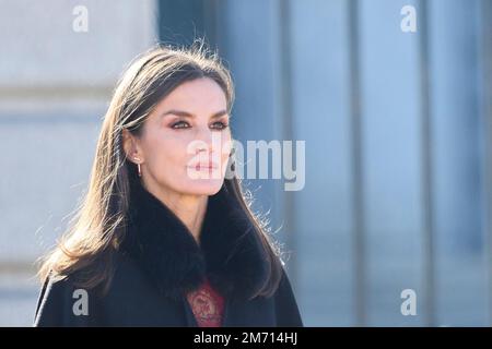 06-01-2023 Pascua Queen Letizia and King Felipe during the new year's