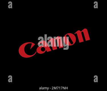 Canon Medical Systems Corporation, Rotated Logo, Black Background Stock Photo