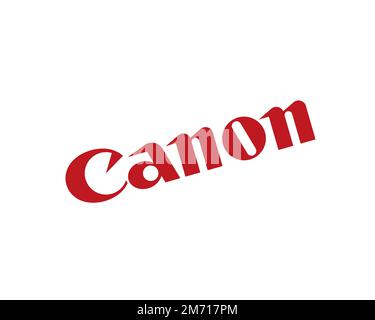 Canon Medical Company, Systems Corporation Canon Medical Company, Systems Corporation, Rotated Logo, White Background Stock Photo