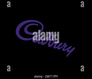 Cadbury, rotated logo, black background Stock Photo - Alamy