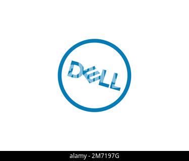 Dell, rotated logo, white background B Stock Photo