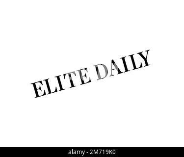 Elite Daily, Rotated Logo, White Background Stock Photo