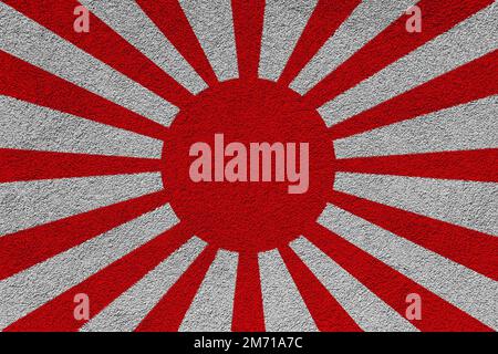 Flag of the Imperial Japanese Army on the texture. Concept collage. Stock Photo