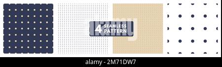 Set polka dots or bullet journal texture. Seamless monochrome pattern. Dotted background. Soft abstract geometric pattern. Stock Vector