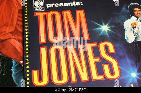 Viersen, Germany - May 9. 2022: Closeup of vinyl record cover of singer Tom Jones Stock Photo