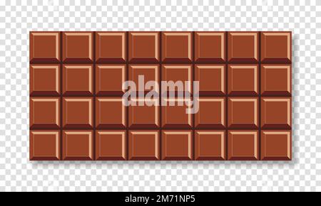 Milk chocolate bar isolated background. Vector illustration Stock Vector
