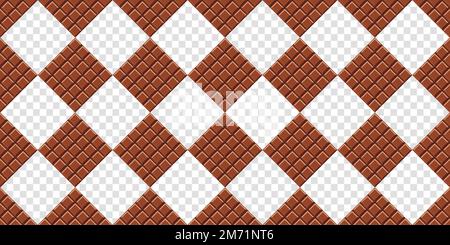 Pattern of chocolate bars against. Chocolate bar seamless pattern. Vector illustration Stock Vector