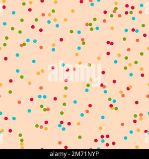 Sprinkles seamless pattern. Colorful sprinkles on solid background repeating pattern design. Vector illustration Stock Vector