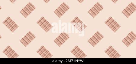 Chocolate bar cocoa dessert seamless pattern. Chocolate bar seamless pattern. Vector illustration Stock Vector