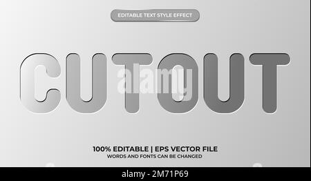 Cutout text effect with editable font style Stock Vector