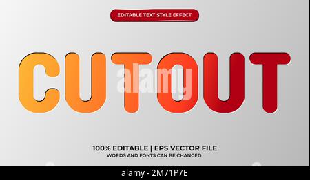 Cutout text effect with editable font style Stock Vector