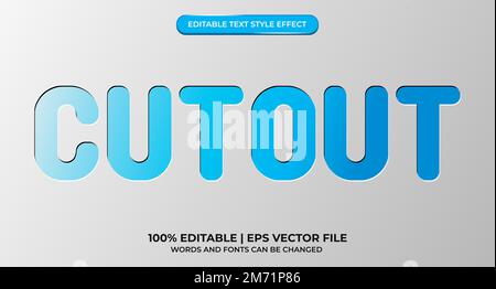 Cutout text effect with editable font style Stock Vector