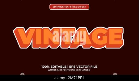 Retro, vintage text effect, editable 70s and 80s text style. Editable text effect Stock Vector