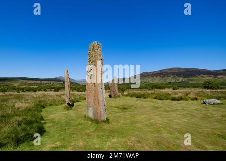 Machrie Moor Standing stones on the Isle of Arran, Scotland Stock Photo