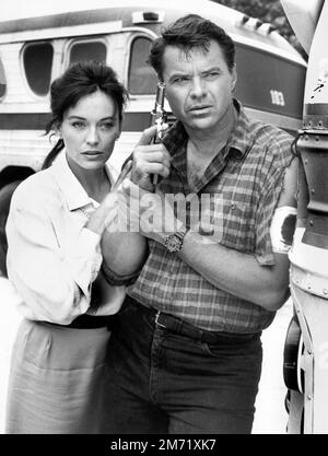 Lesley-Anne Down, on-set of British Television Dramas Series "Upstairs