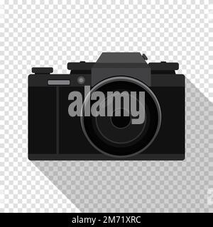 Camera Flat style. Camera isolated with flat style and long shadow. Vector illustration Stock Vector
