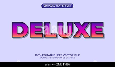 Editable text effects - Deluxe text effects. Deluxe editable text effect Stock Vector