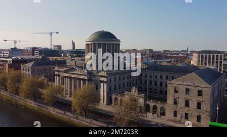 Four Courts in Dublin - aerial view Stock Photo