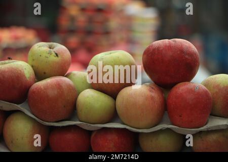 Red apples in large quantities Stock Photo