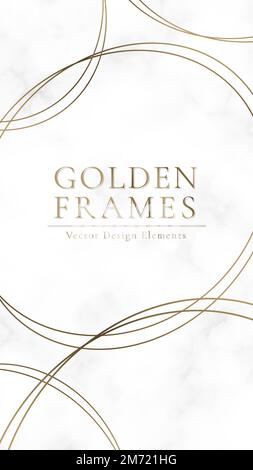 Golden round frame template vector Stock Vector