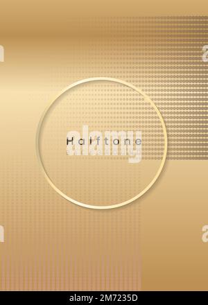 Round frame on halftone yellow background vector Stock Vector