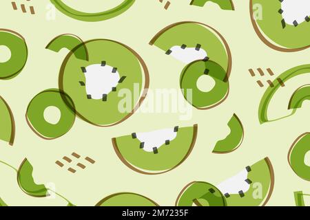 Tropical kiwi fruit pattern vector Stock Vector