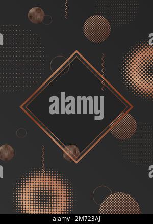 Rhombus frame on halftone black background vector Stock Vector
