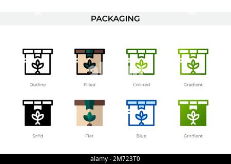 Packaging icon in different style. Packaging vector icons designed in outline, solid, colored, filled, gradient, and flat style. Symbol, logo illustra Stock Vector
