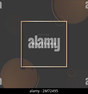 Square frame on halftone black background vector Stock Vector