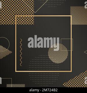 Square frame on halftone black background vector Stock Vector