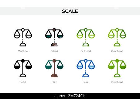 Scale icon in different style. Scale vector icons designed in outline, solid, colored, filled, gradient, and flat style. Symbol, logo illustration. Ve Stock Vector