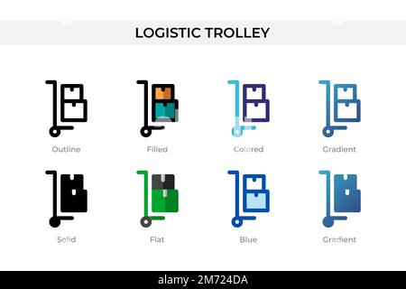 Logistic Trolley icon in different style. Logistic Trolley vector icons designed in outline, solid, colored, filled, gradient, and flat style. Symbol, Stock Vector