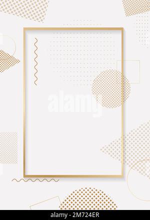 Rectangle frame on halftone white background vector Stock Vector